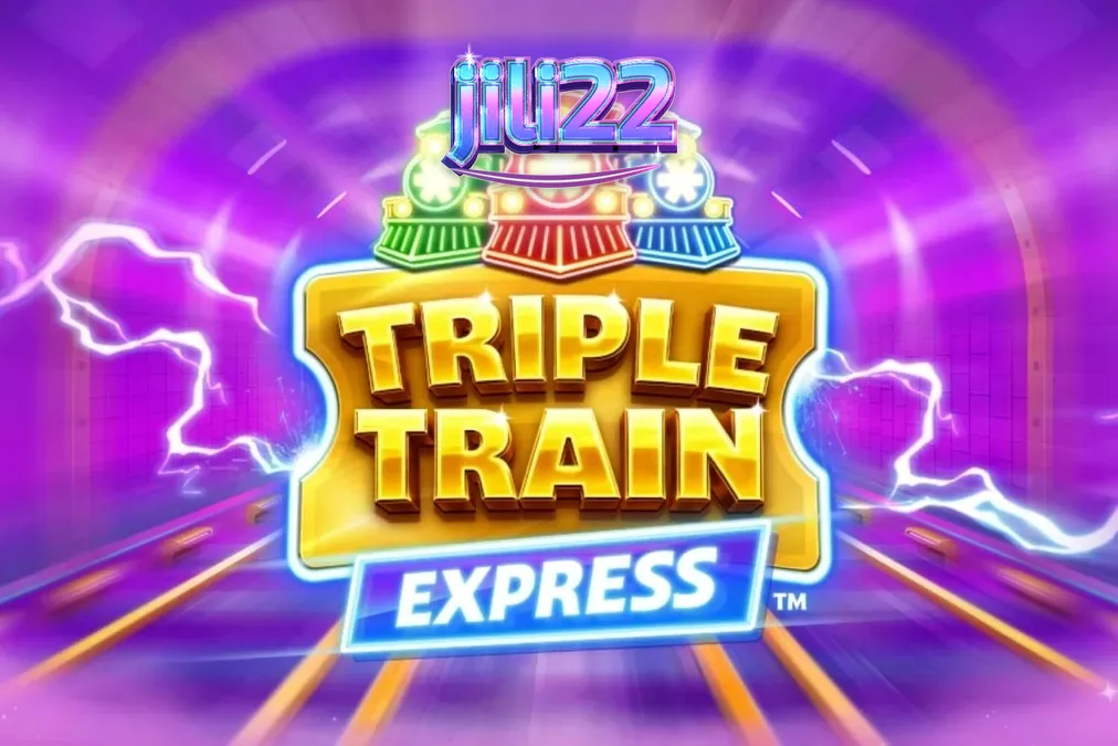 Isang futuristic na neon train slot machine na may makukulay na graphics at digital tunnel background.